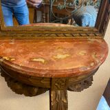 Console and trumeau, Louis XVI style in gilded wood