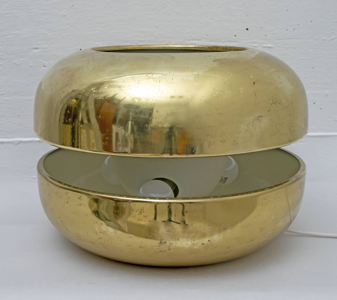Luciano Frigerio Italian Table Lamp Vibrated Brass "Ballata Alta", 1974