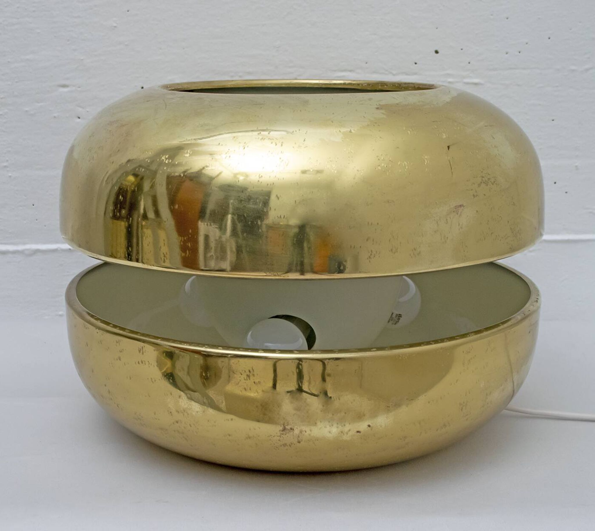 Luciano Frigerio Italian Table Lamp Vibrated Brass "Ballata Alta", 1974