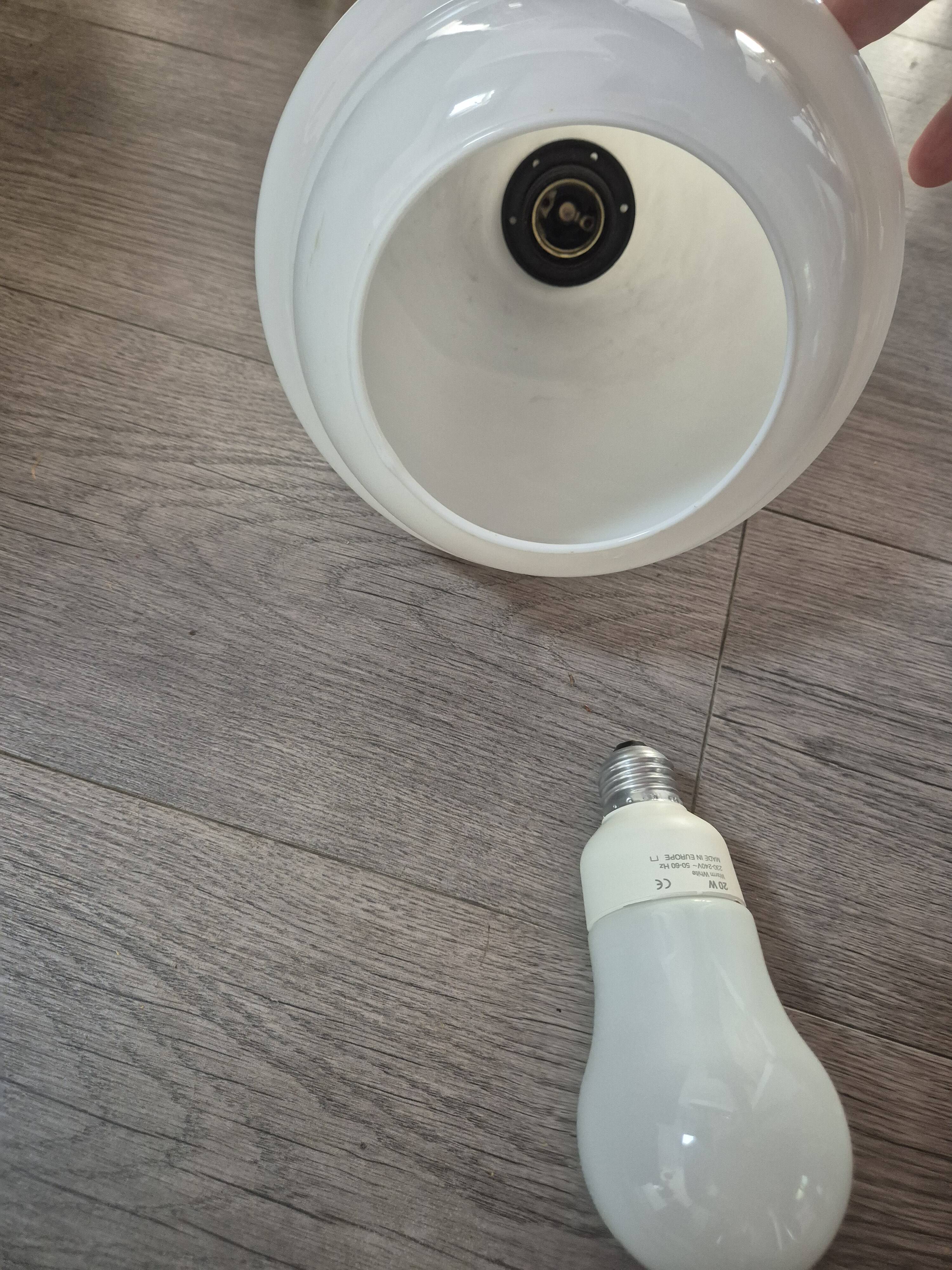 vintage pendant light from the 60s and 70s in white opaline with rosette