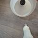 vintage pendant light from the 60s and 70s in white opaline with rosette