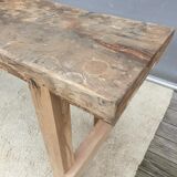 Restored solid wood workbench