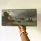 Old painting on wood sea le pouliguen 20x40 cm