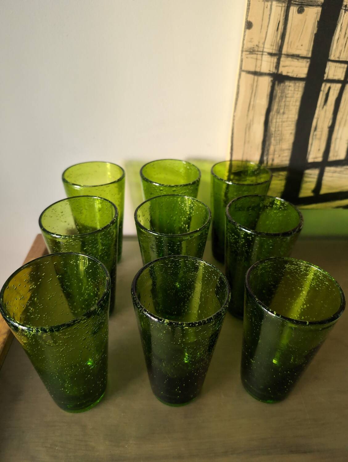 9 Vintage Blown Glass Glasses