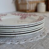 6 Louis XV Boulenger Choisy Le Roi iron earth flat plates, early 20th century