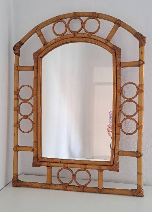Vintage bamboo mirror