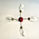 1960s red and gold 4-light chandelier