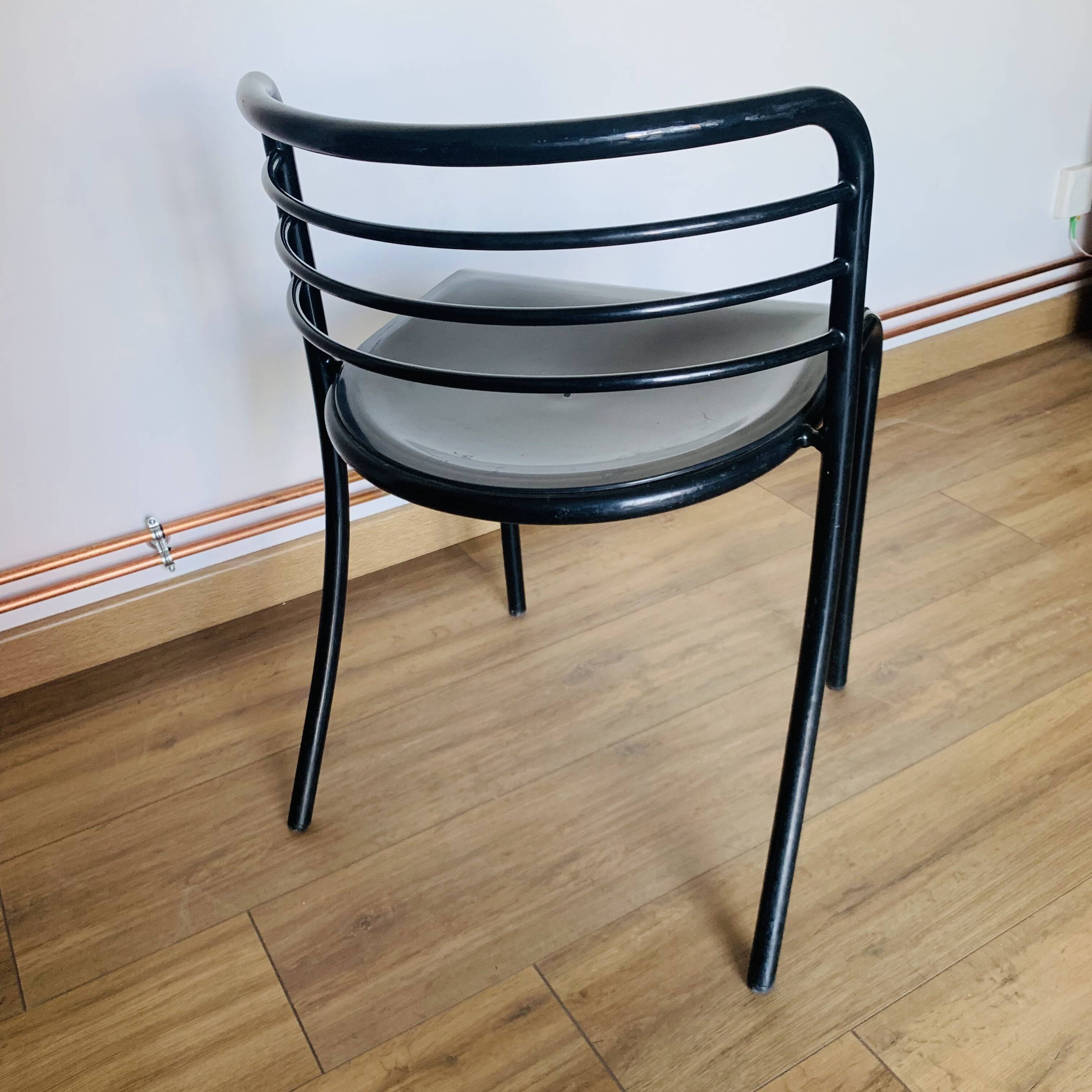 Set of 4 Steelmobil black chairs