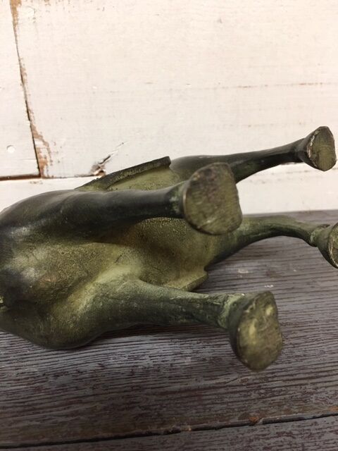 Sculpture horse bronze green patina