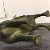 Sculpture horse bronze green patina