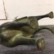Sculpture horse bronze green patina