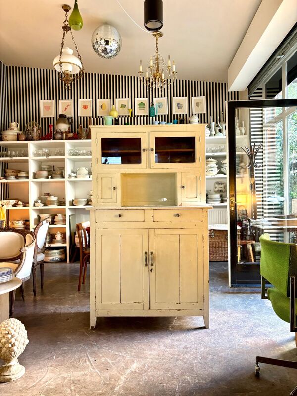 Buffet parisien 2 corps en bois écru