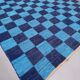 Vintage Swedish style 315x330 cm Square, Checkerboard Chindi Rug, Schackruta
