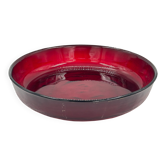 Bol en verre pressé rouge rubis vintage