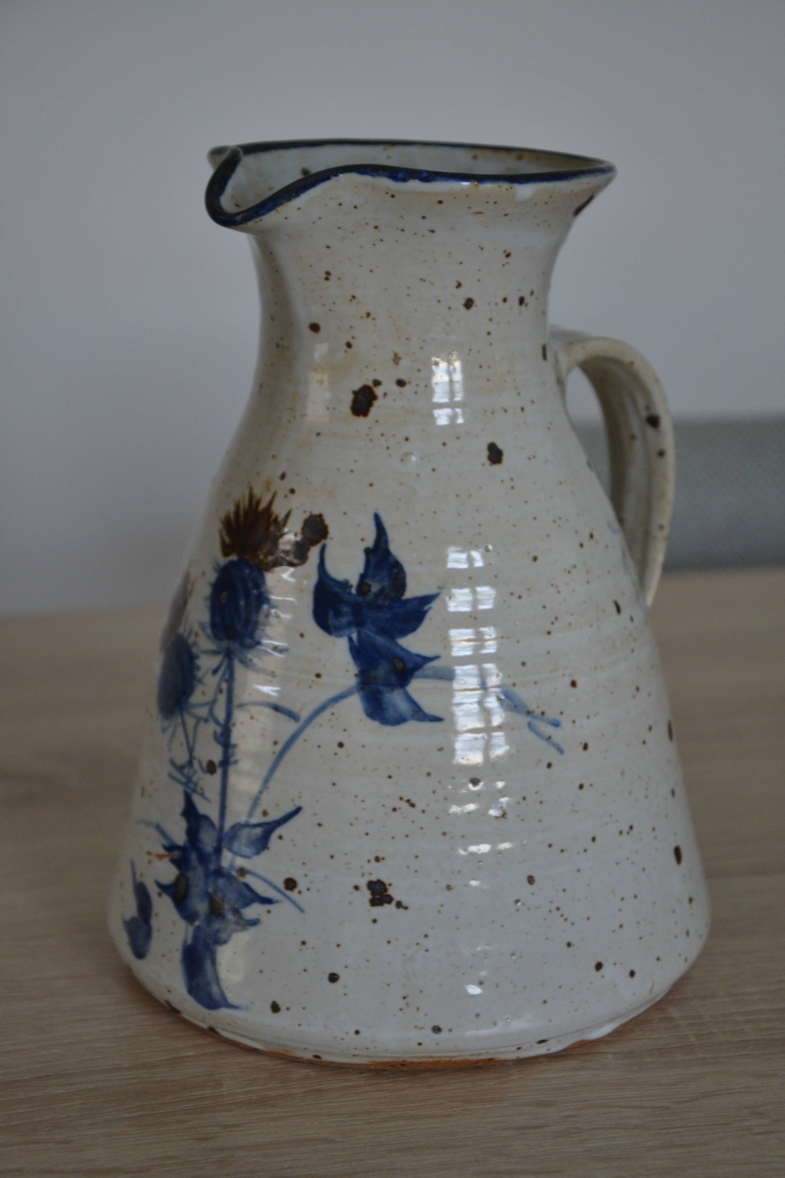 Large pyrite stoneware pitcher attributed to Guy Roland Marcy