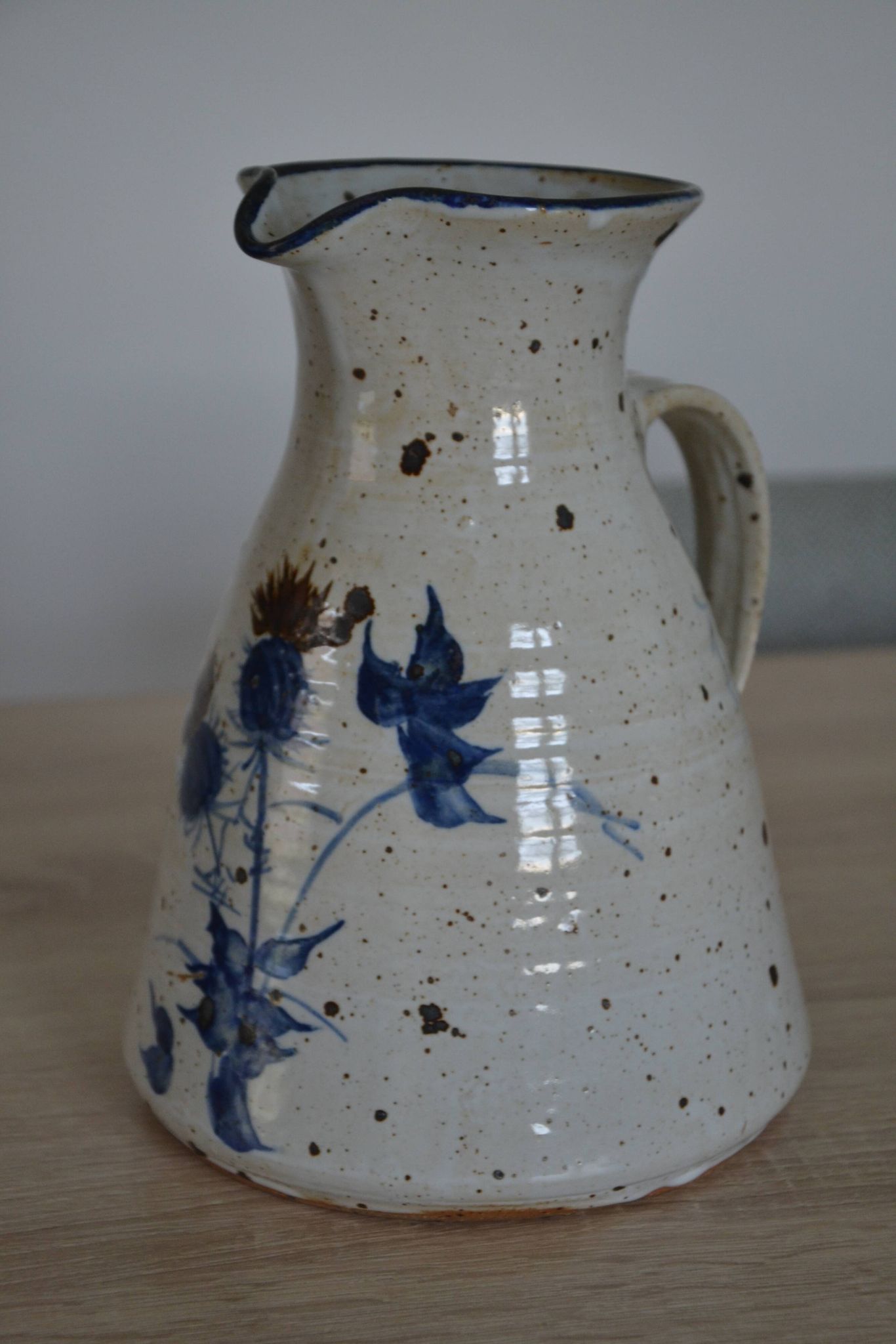 Large pyrite stoneware pitcher attributed to Guy Roland Marcy