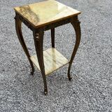 Marble and brass side table