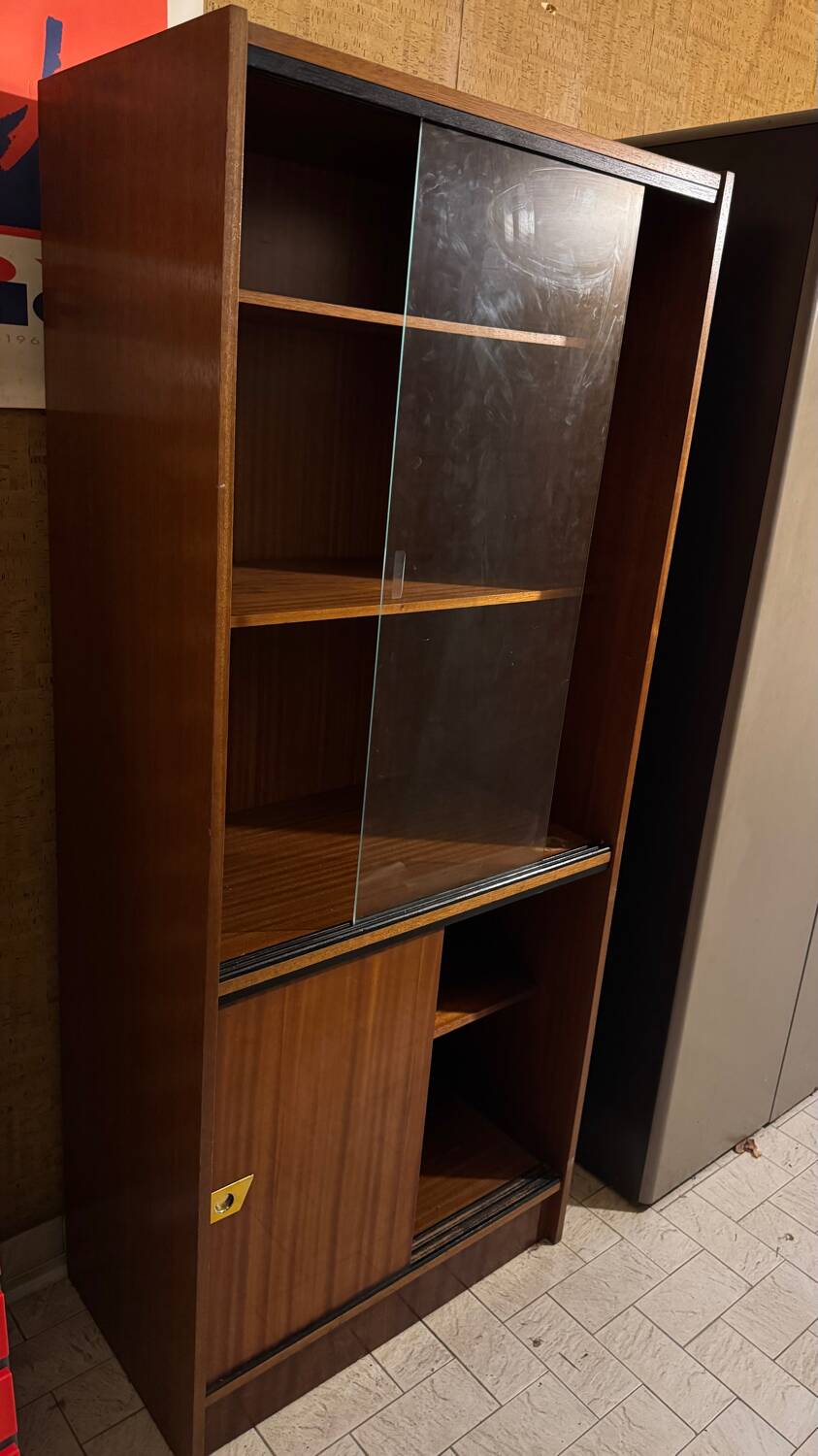 Vitrine en acajou verni 1960/70