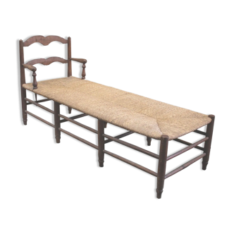 Chaise longue paillée