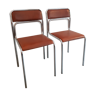 Pair of chrome and seventies skai chairs