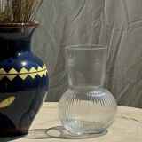 Ribbed glass ball vase