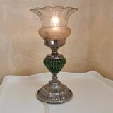 Lampe de table élégant verre et metal