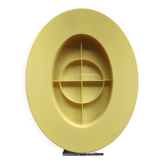 Cadre photo ovale à poser en plastique jaune Ikea vintage