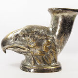 Ancient Vase Rhyton Eagle Head in Silver Brass-1900s