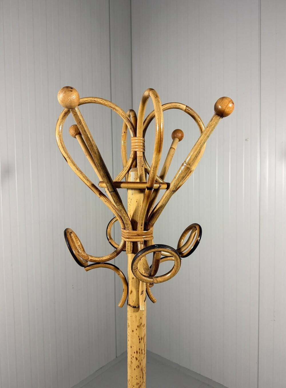 Rattan standing coat rack 1960’s