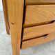 Antique solid elm chest of drawers, French design from the 60s, Maison Regain vintage