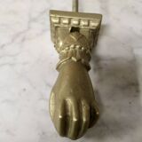 Solid bronze door knocker, hand shape, 19th century