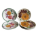 Italian ceramic plates with floral fruit designs.