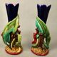 Pairs of vases decorated with majolica sarguemine flowers