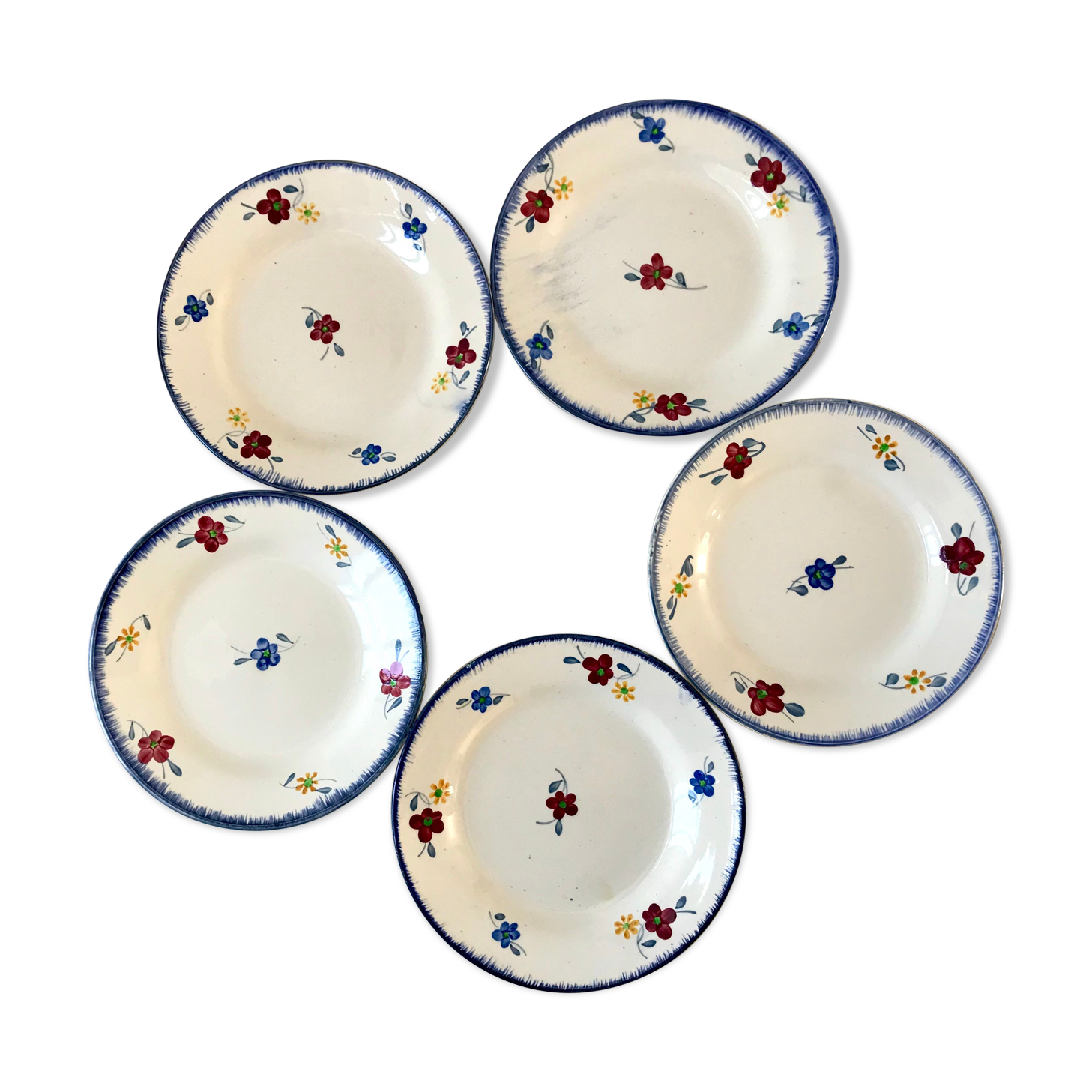 Set of 5 digoin dessert plates mary-Lou model