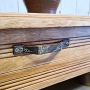 Old solid wood sideboard 2 doors and 2 drawers renovated