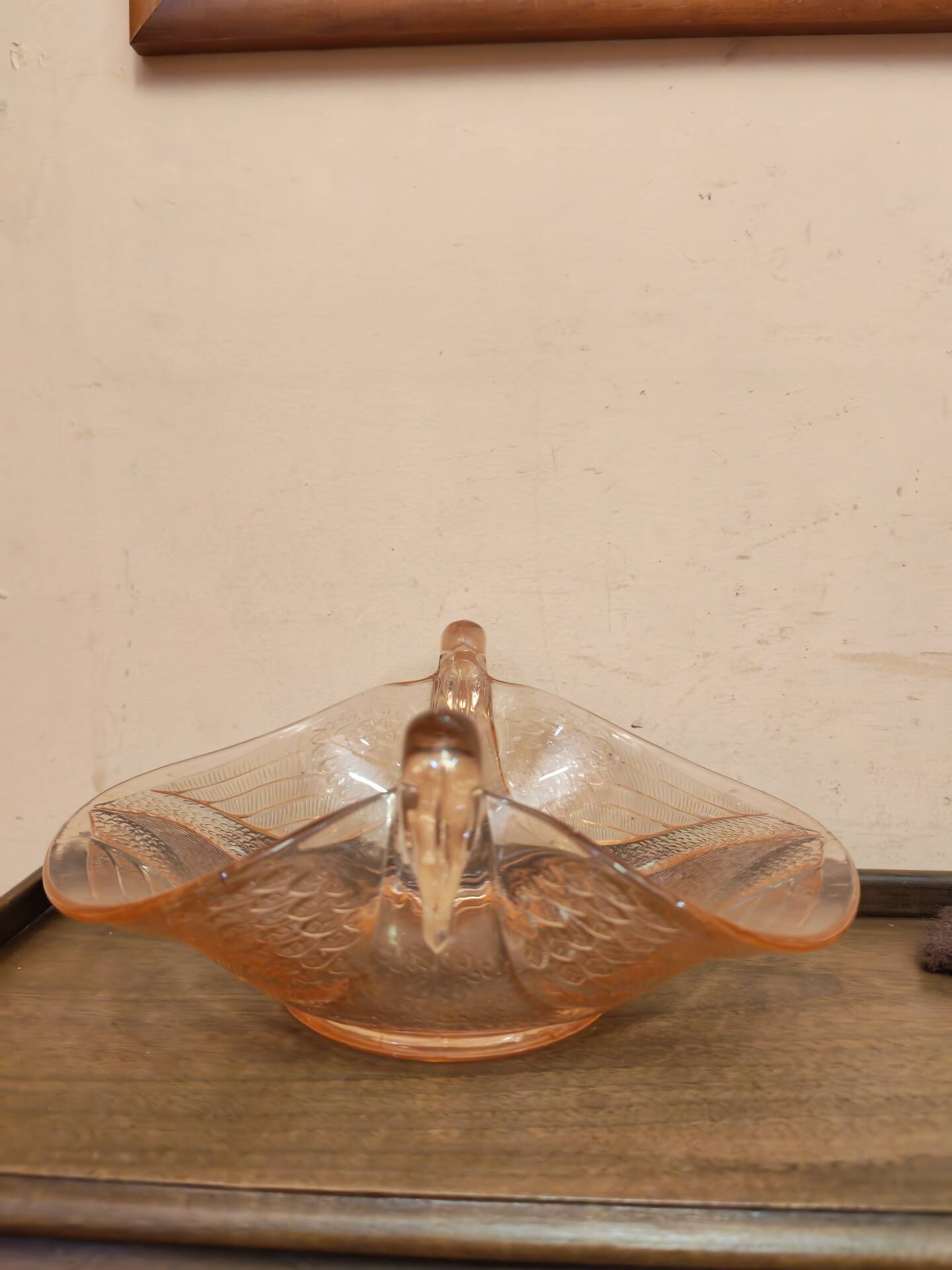 Cup with two swans Fenton Art Glass Art Deco