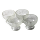 Set of 4 Vintage Pressed Glass Dessert Bowls Cibulak by Pavel Panek / 1977