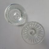 Paire de bougeoirs anciens en verre