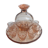 Service à liqueur en verre Rosaline