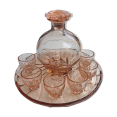 Service à liqueur en verre Rosaline
