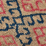 3x9 red & blue herki vintage runner rug 92x286cm