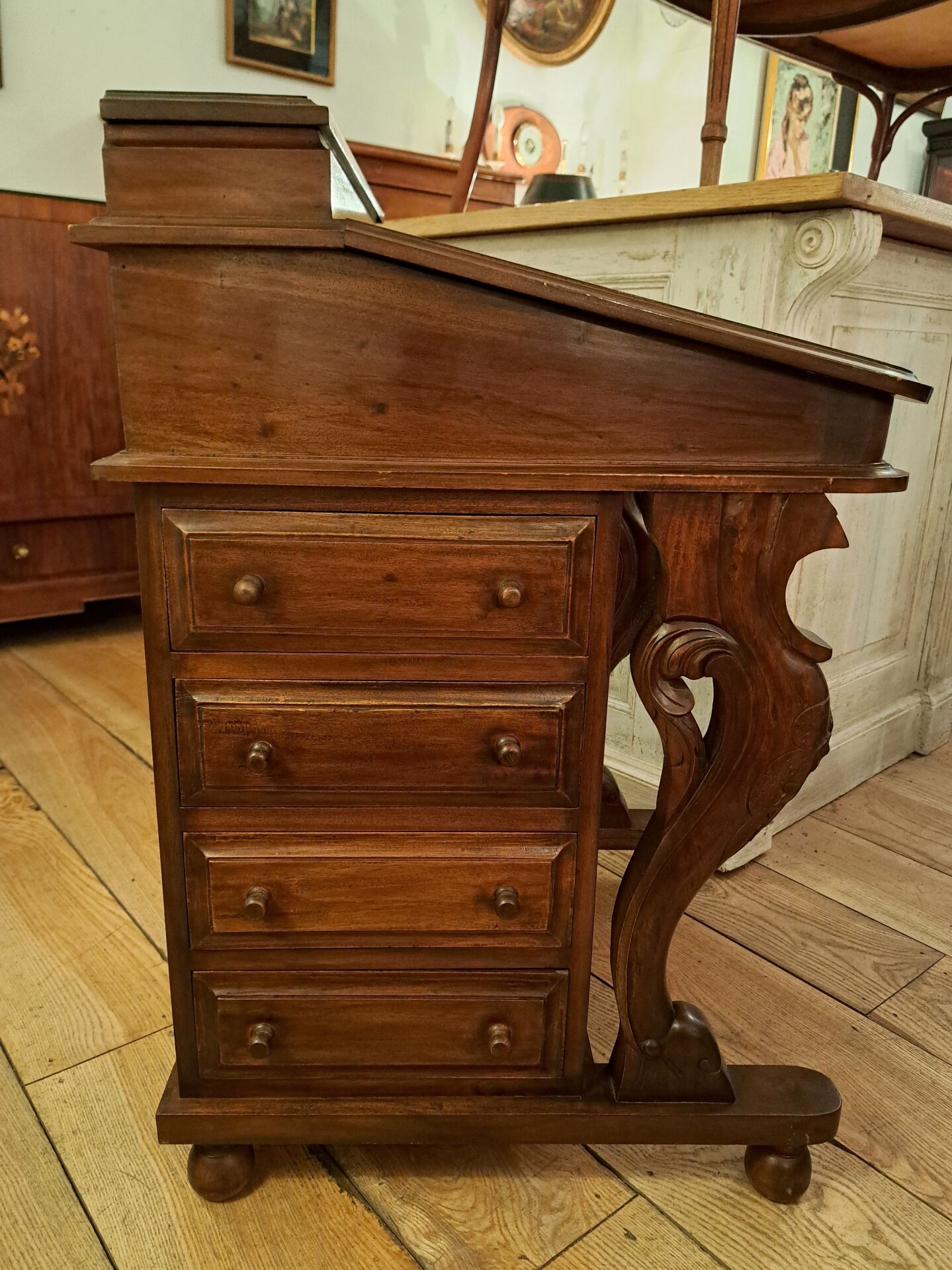 Bureau Davenport en acajou
