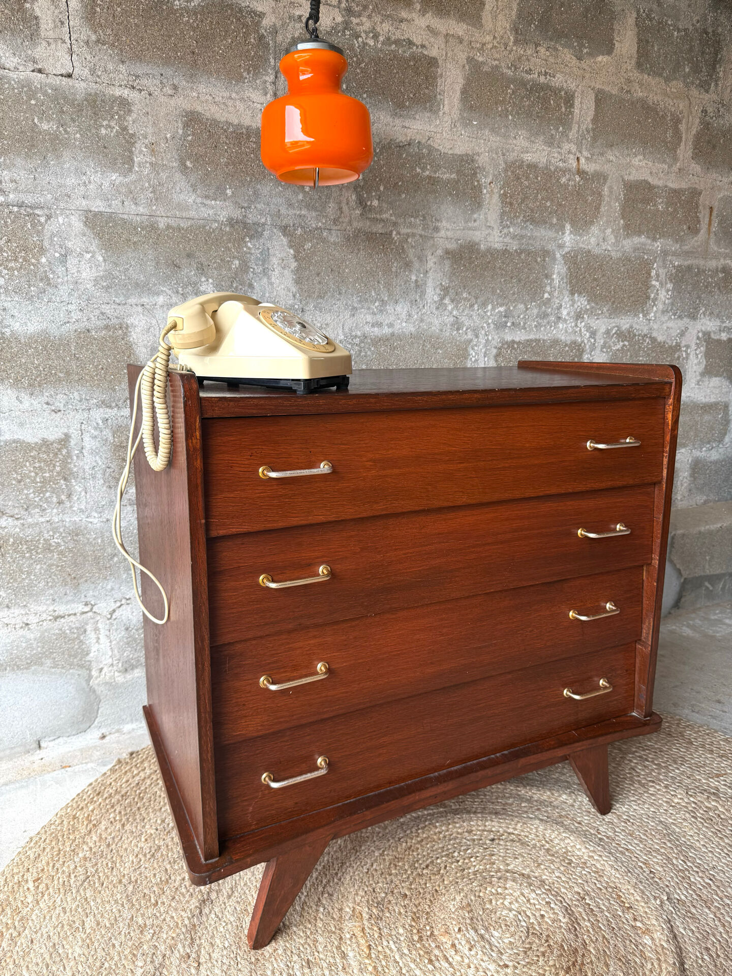 Vintage Scandinavian style mahogany chest of drawers