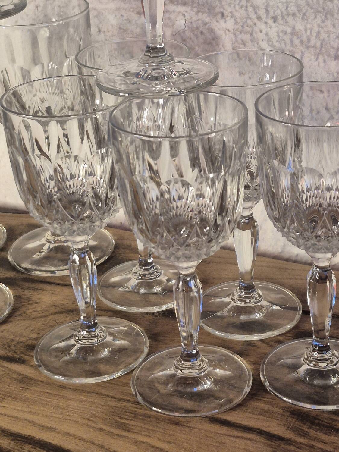 Crystal stemmed glasses