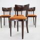 1950s Set of Four Restored Dining Chairs, Czechoslovakia