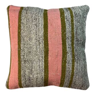 Vintage turkish kilim cushion cover, 40 x 40 cm