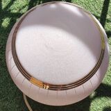 Plafonnier boule en verre rose granité
