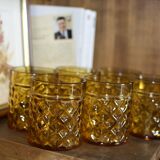 Lot de 6 verres ambré vintage