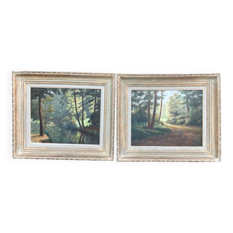 Pair of paintings. Early 20th century. G. Constant