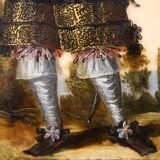 Antique 17th century marble painting, portrait of a South American nobleman